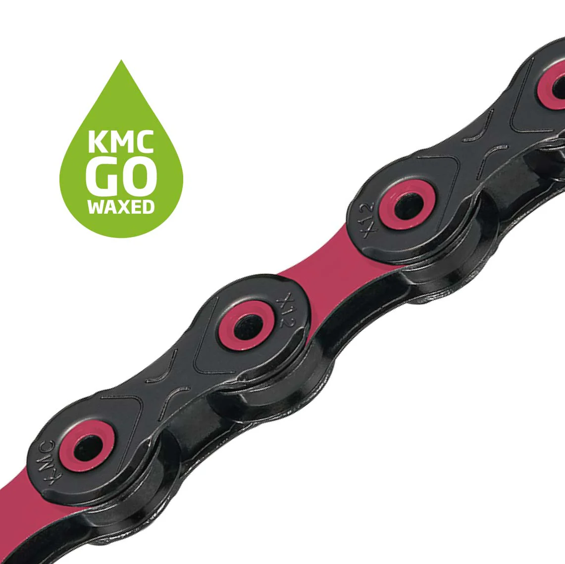 12V KMC DLC12 Waxed Kette Schwarz/Rosa gewachst