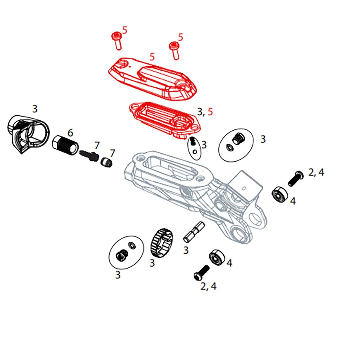 Abdecksatz für SRAM CODE R B1/RSC A1 Hebel #11.5018.022.002