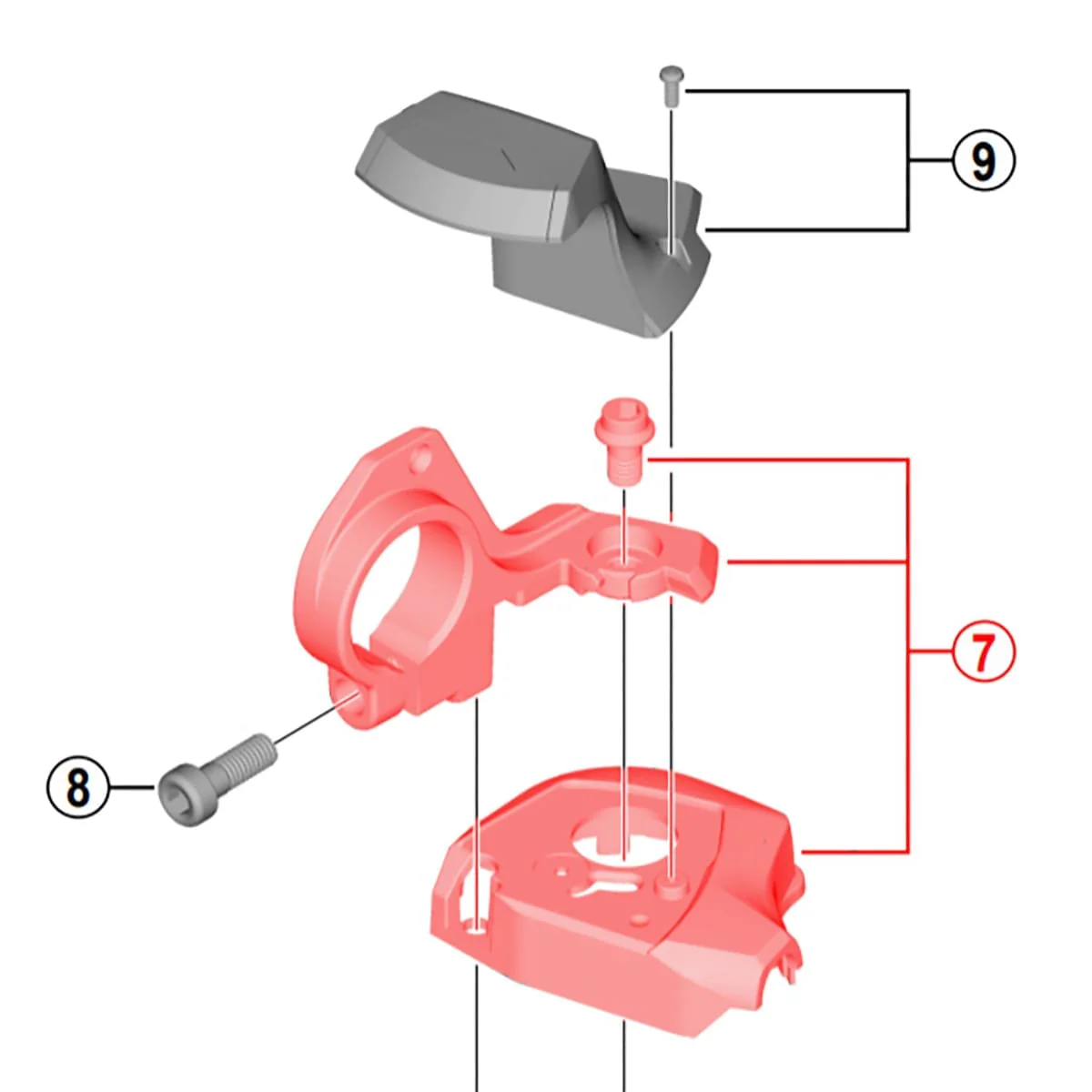 Abdeckung für SHIMANO SLX M7000 Geschwindigkeitsanzeige links