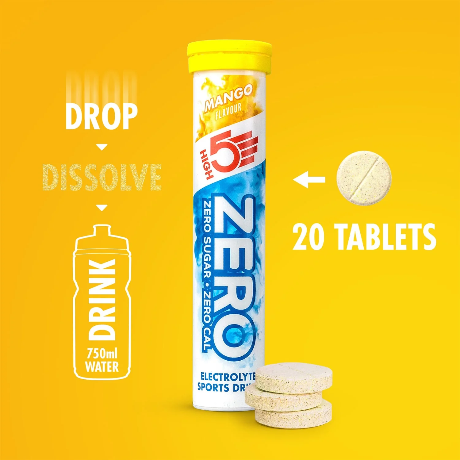 HIGH5 ZERO Elektrolyt-Hydratationstabletten (x20) Mango - Image 3