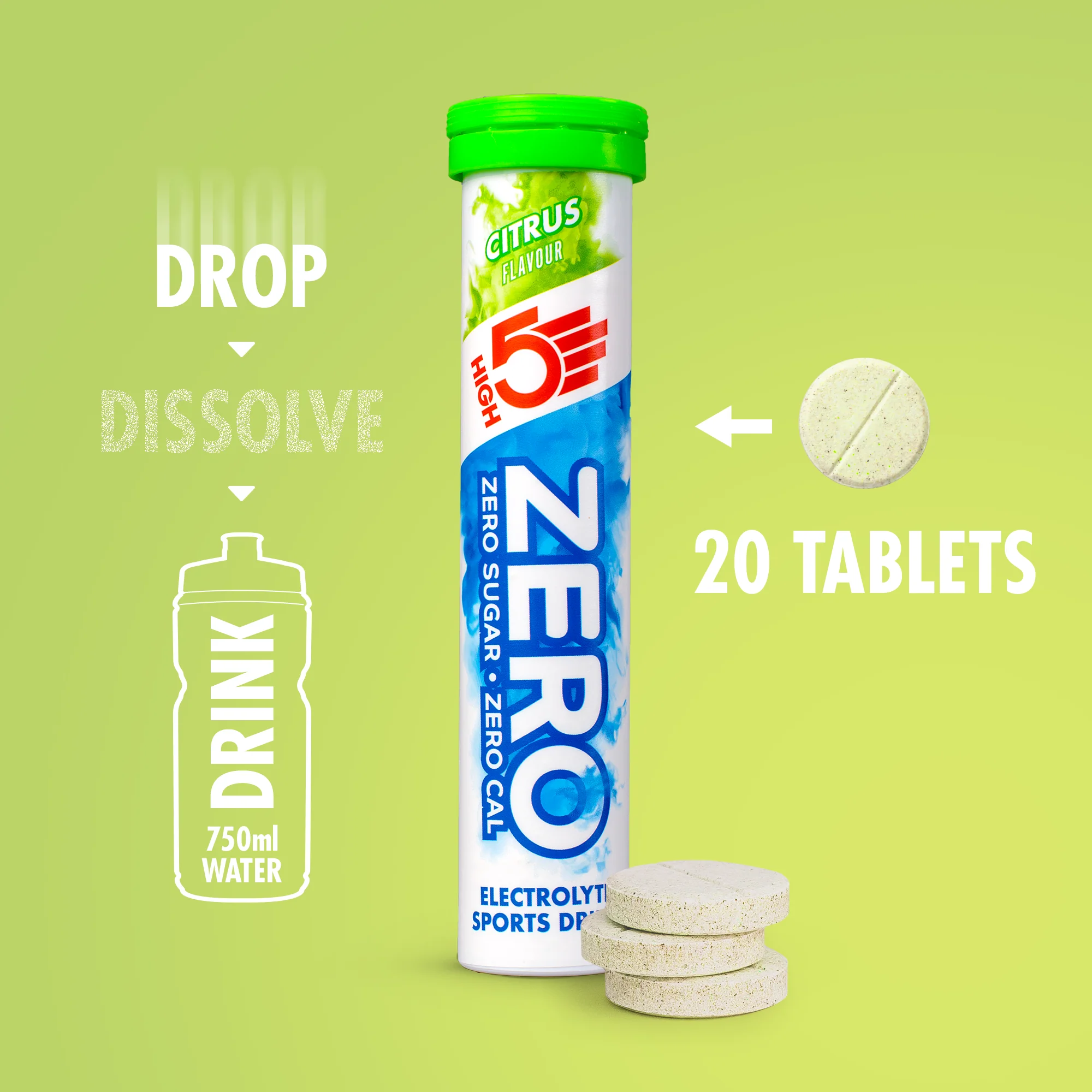 HIGH5 ZERO Elektrolyt-Hydratationstabletten (x20) Zitrone - Image 3