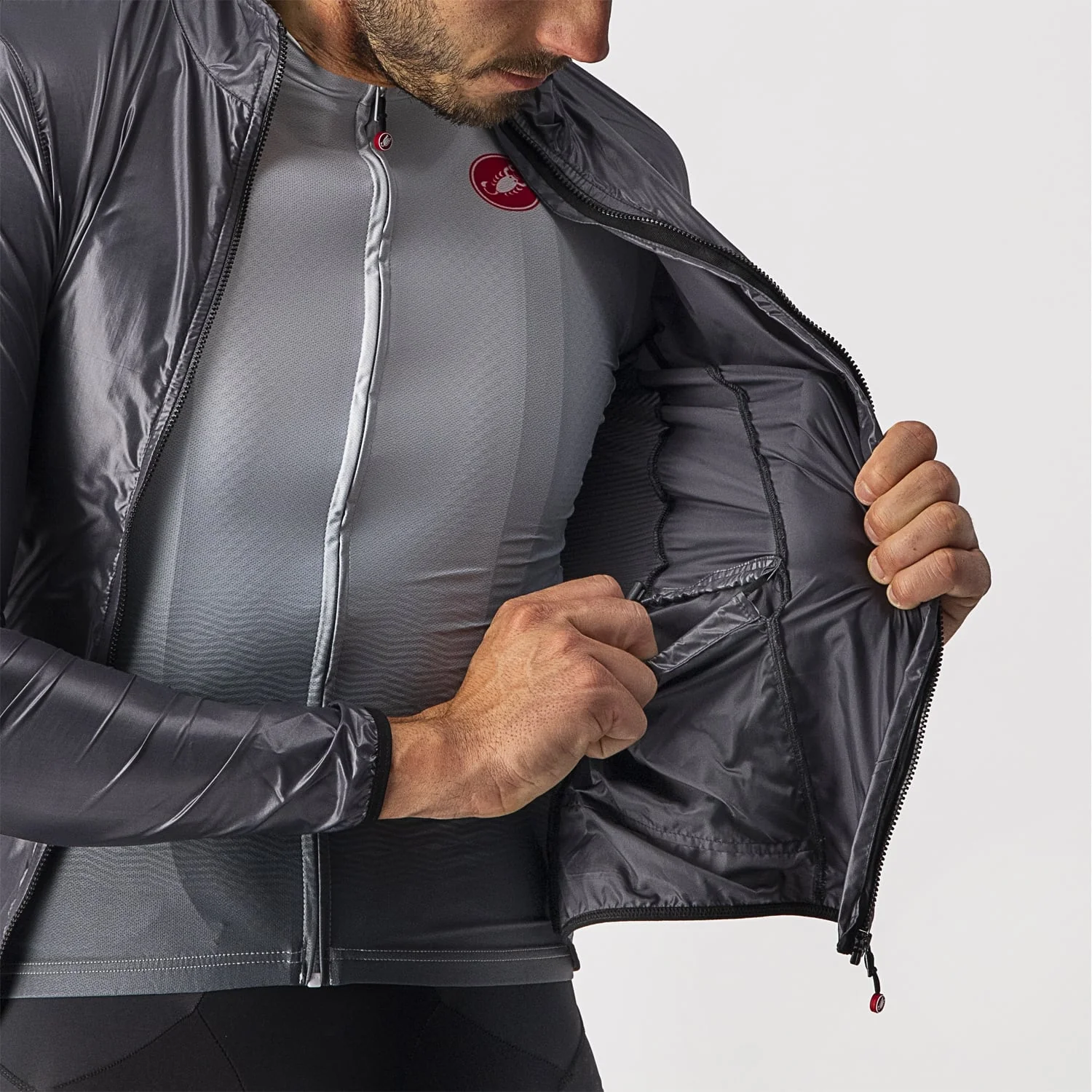 CASTELLI ARIA SHELL Jacke Dunkelgrau - Image 6