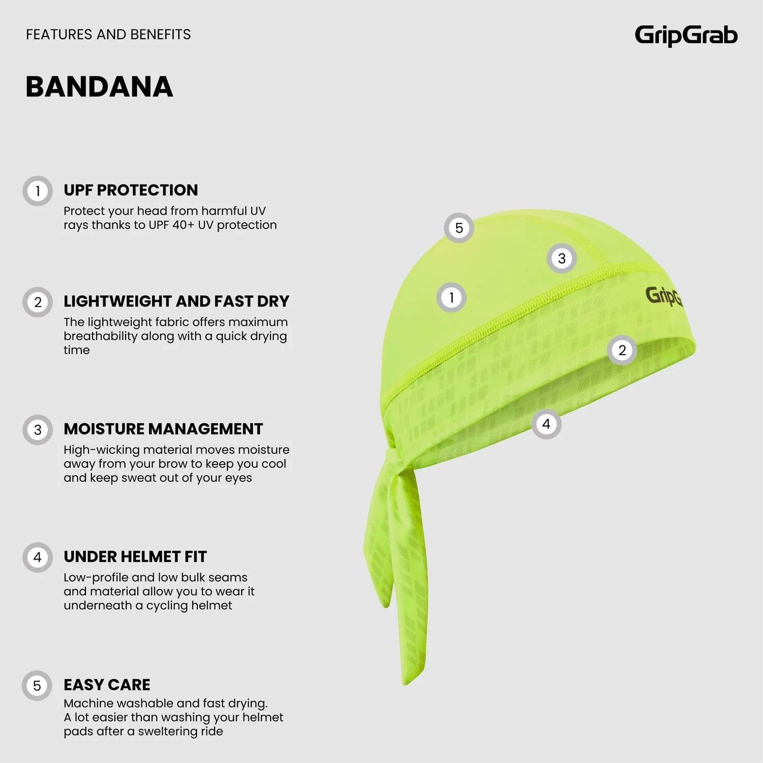 Bandana GRIPGRAB Gelb - Image 5