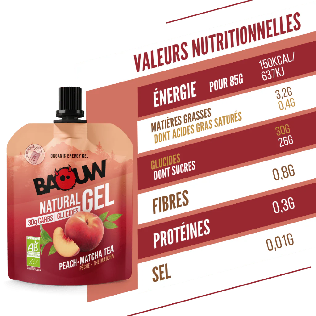 BAOUW BIO Energie-Gel Pfirsich-Tee Matcha (85g) - Image 2