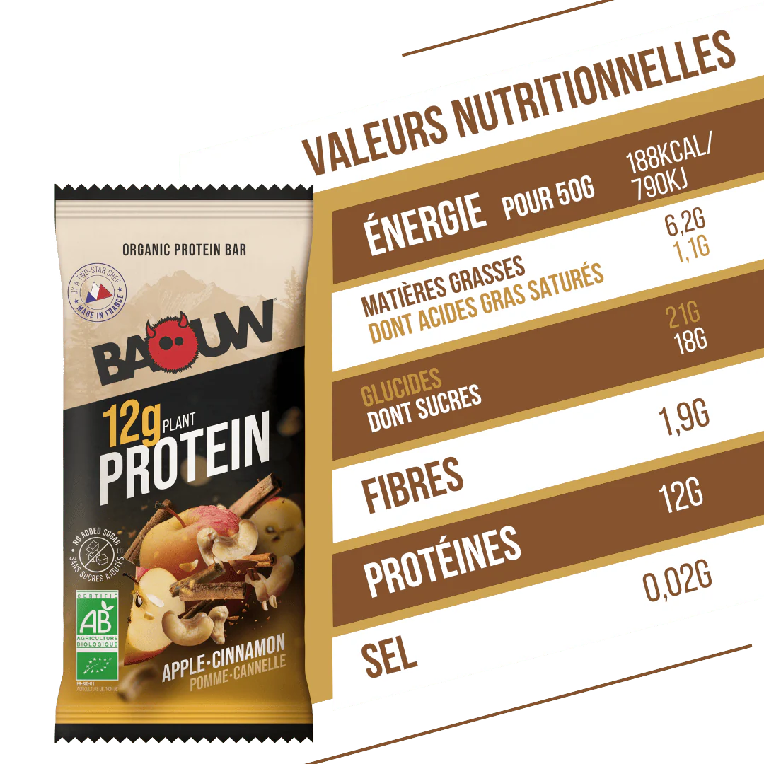 BAOUW BIO Protein Riegel EXTRA Apfel/Zimt (50g) - Image 4