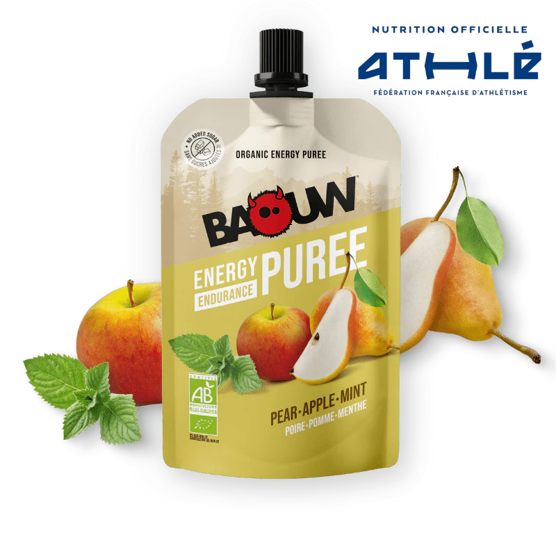 BAOUW Bio Rezeptur Energiepüree mit Früchten Birne/Apfel/Minze (90g)