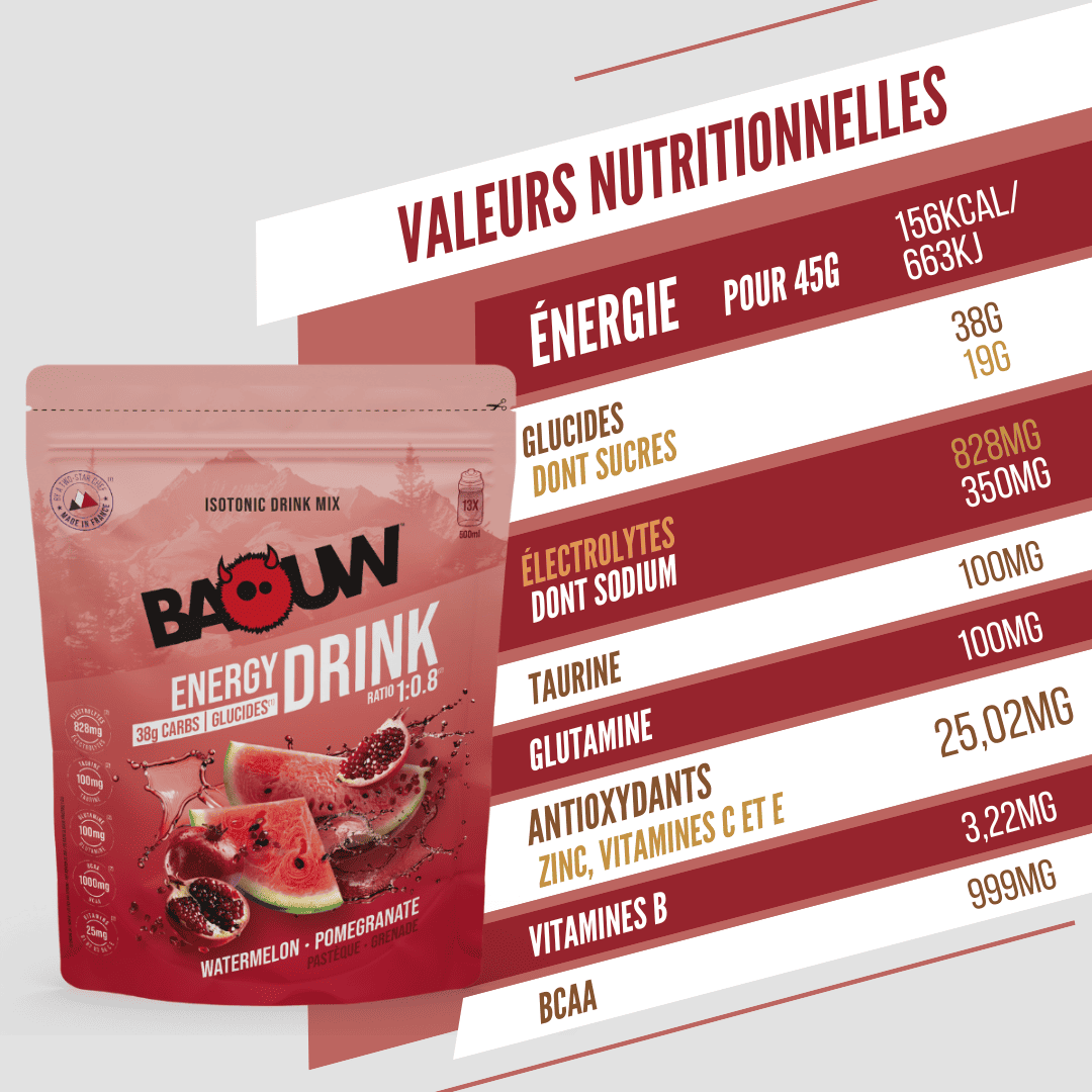 BAOUW ISOTONIC Energy Drink (585g) Wassermelone/Granatapfel - Image 5