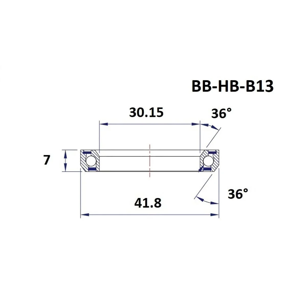 BLACK BEARING B13 30.15x41.8x7mm 36/36° 1-1/8" Steuerlager - Image 2