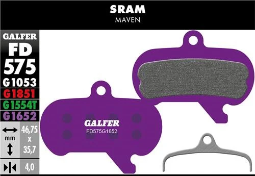 Bremsbeläge Semi-Metallic GALFER E-Bike Sram Maven
