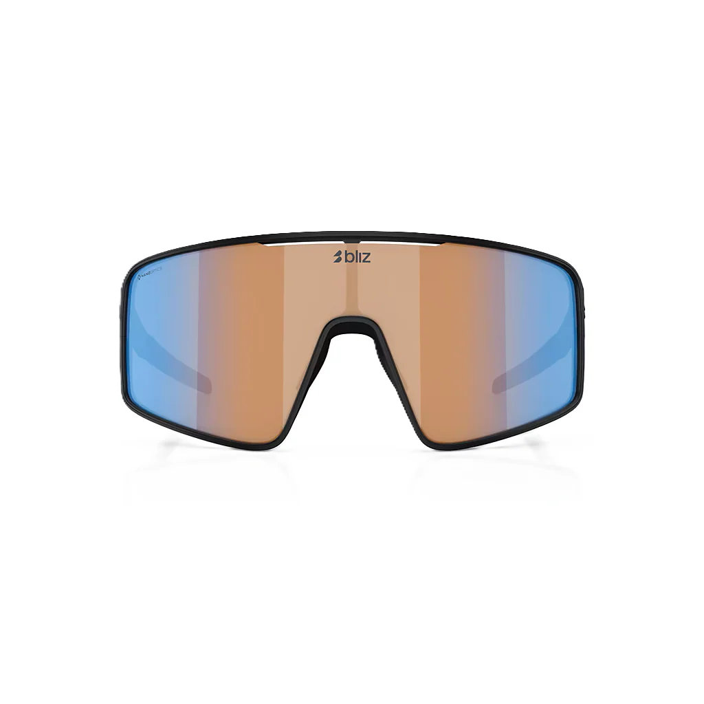 BLIZ P001 Brille Schwarz Mattschirm Coral/Orange Iridiumblau - Image 2