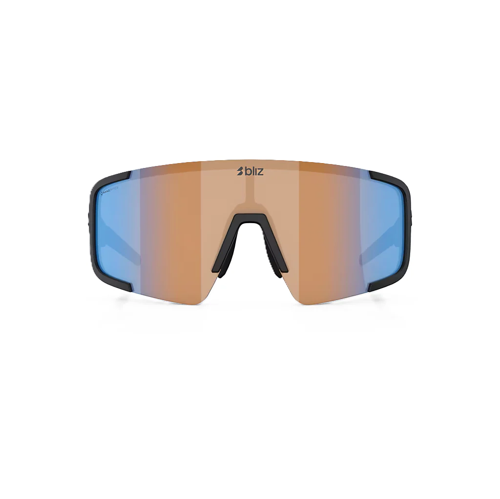 Brille BLIZ P003 Schwarz Matt Glas Coral/Orange Iridiumblau - Image 2