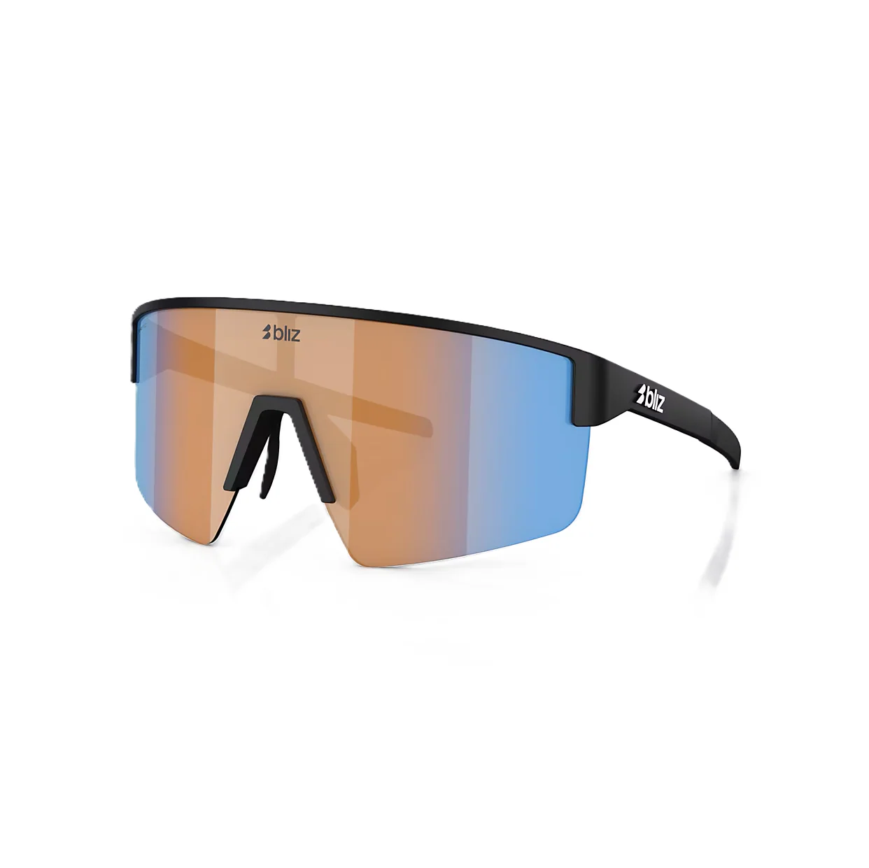 Brille BLIZ P004 Schwarz Matt Glas Coral/Orange Iridiumblau