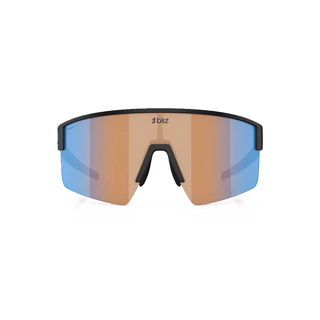 Brille BLIZ P004 SMALL Schwarz Matt Glas Coral/Orange Iridiumblau - Image 2