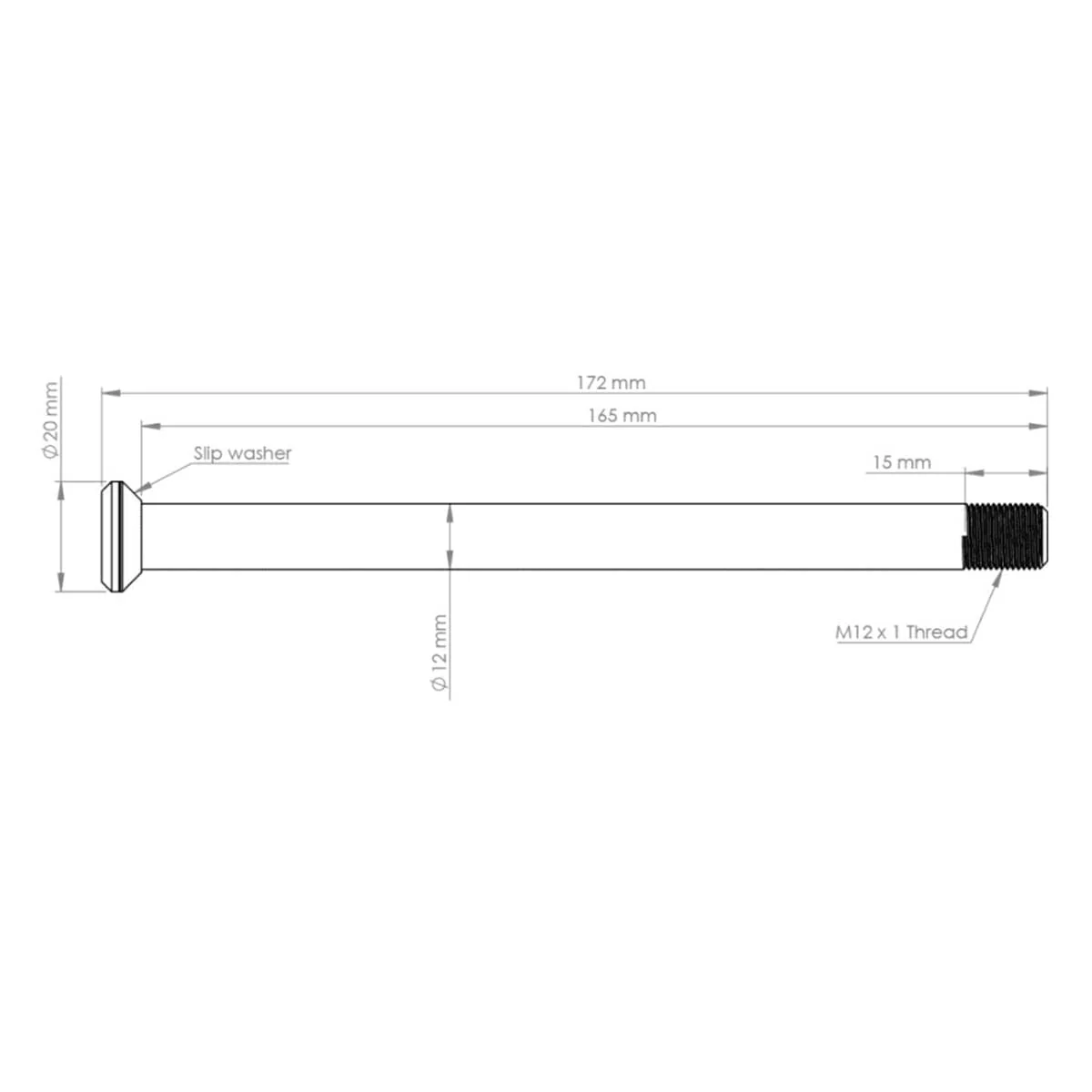 BURGTEC 172mm Hinterradachse für Specialized Rahmen Schwarz - Image 2