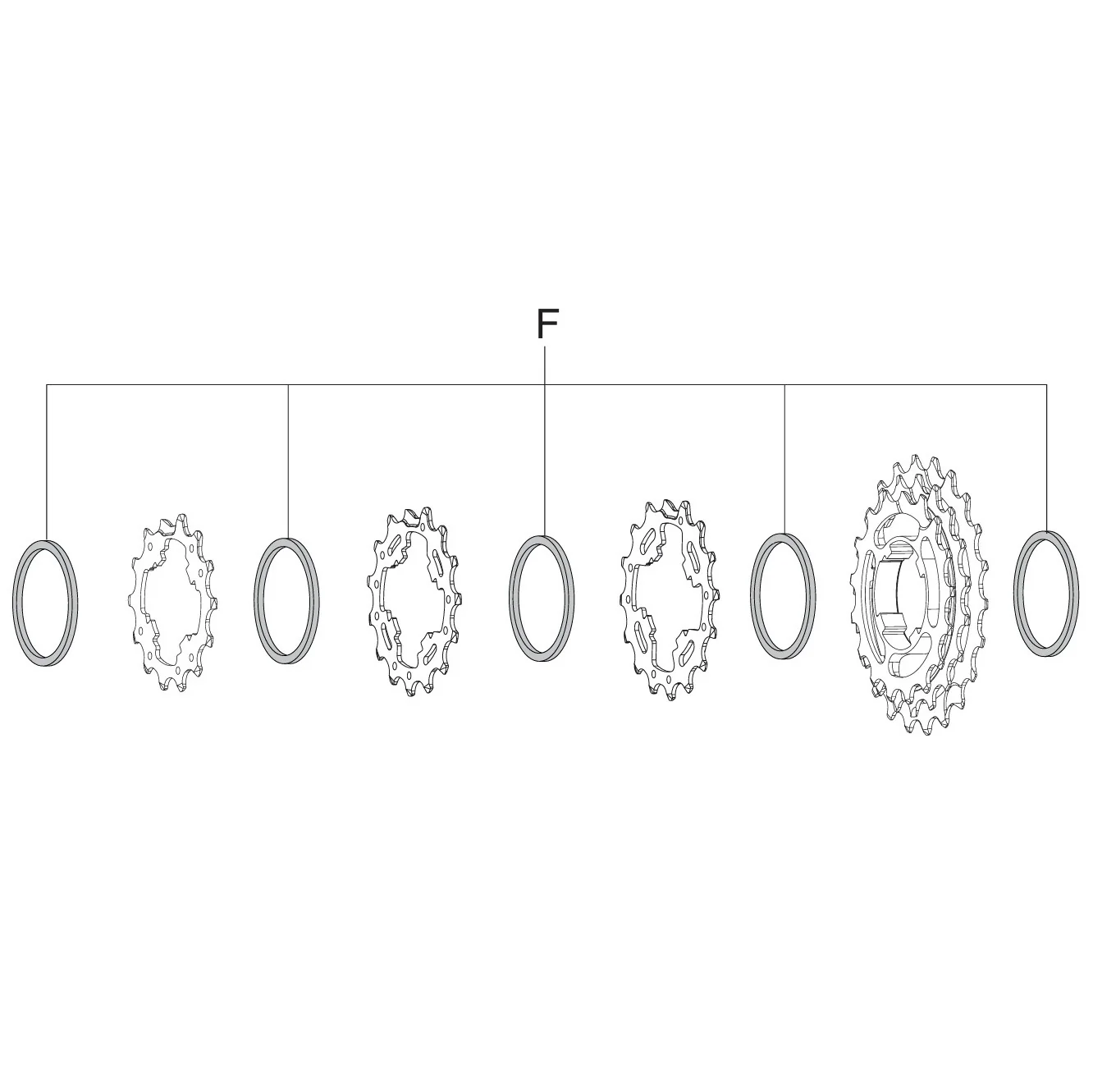 Abstandhalter für CAMPAGNOLO 12V Kassette 2mm (x5)