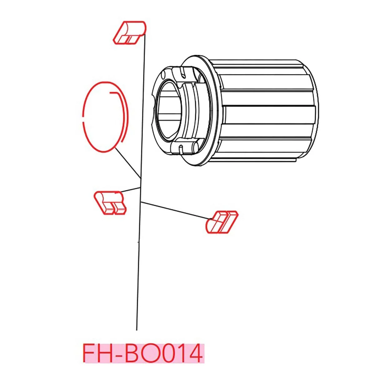 CAMPAGNOLO #FH-BO014 - 3 Sperrklinken und Federn für Freilaufkörper