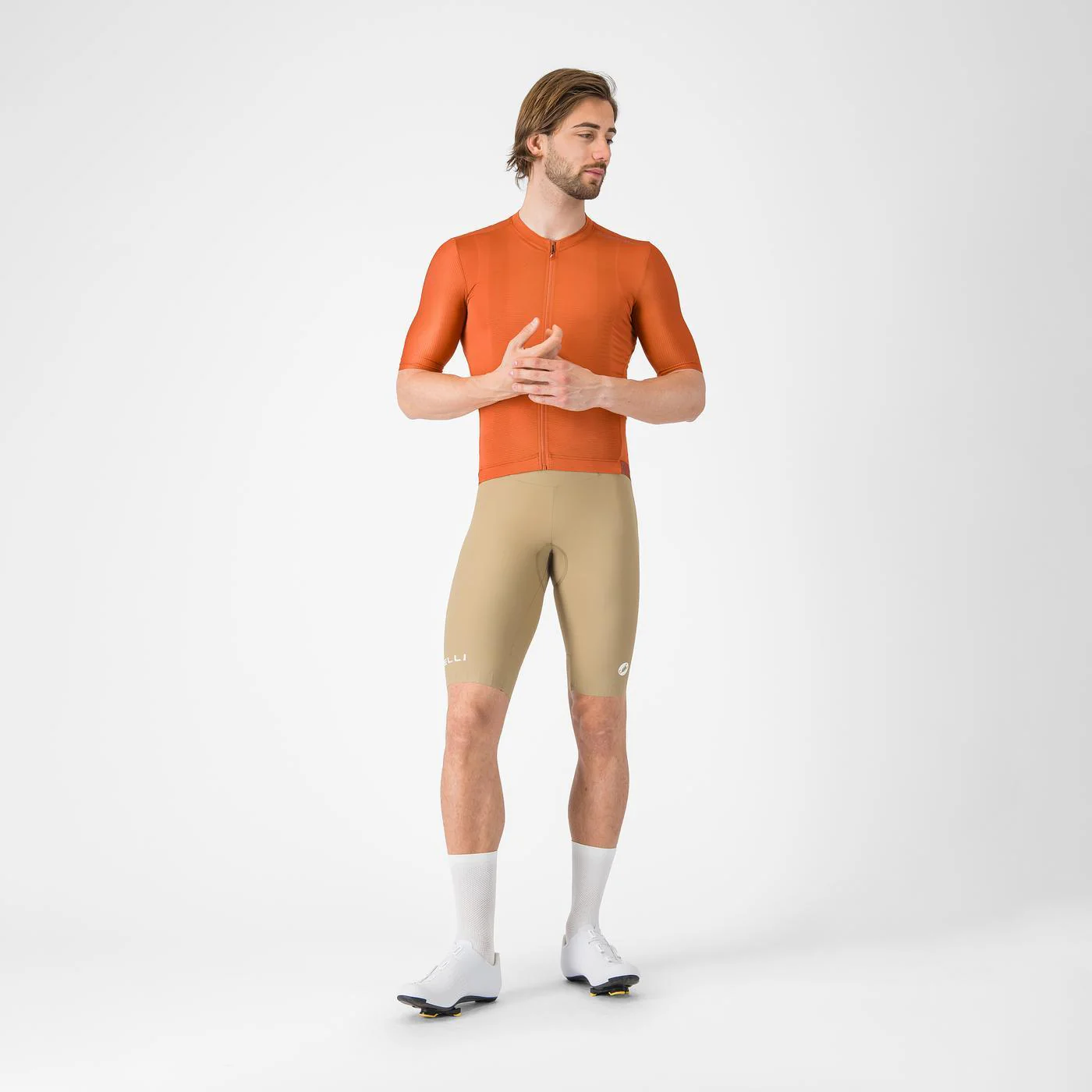 CASTELLI ESPRESSO 2 Kurze Trägerhose Beige Elmwood - Image 7