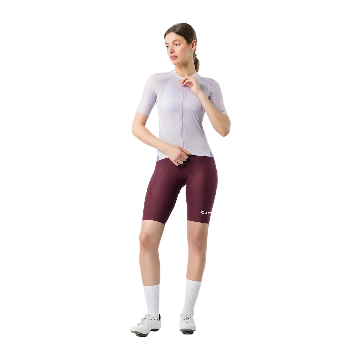 CASTELLI ESPRESSO 2 W DT Damen Bordeaux Kurze Trägerhose - Image 3
