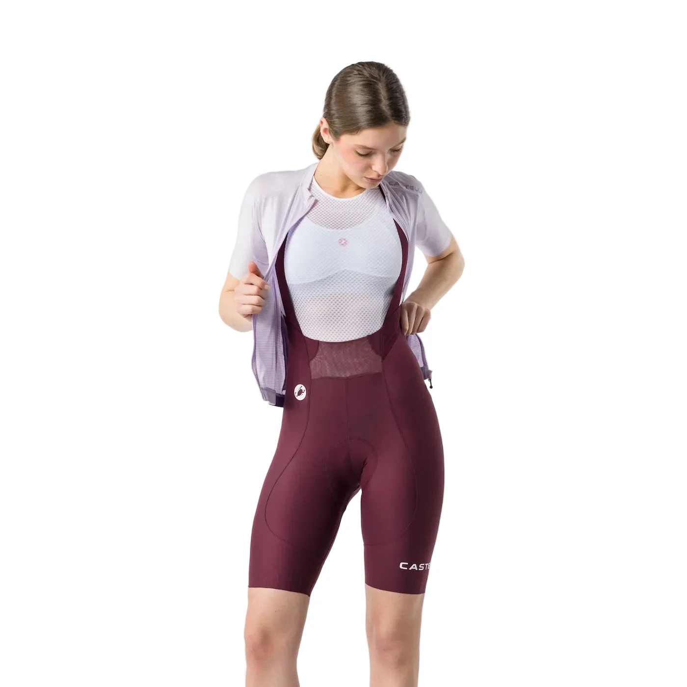 CASTELLI ESPRESSO 2 W DT Damen Bordeaux Kurze Trägerhose - Image 5