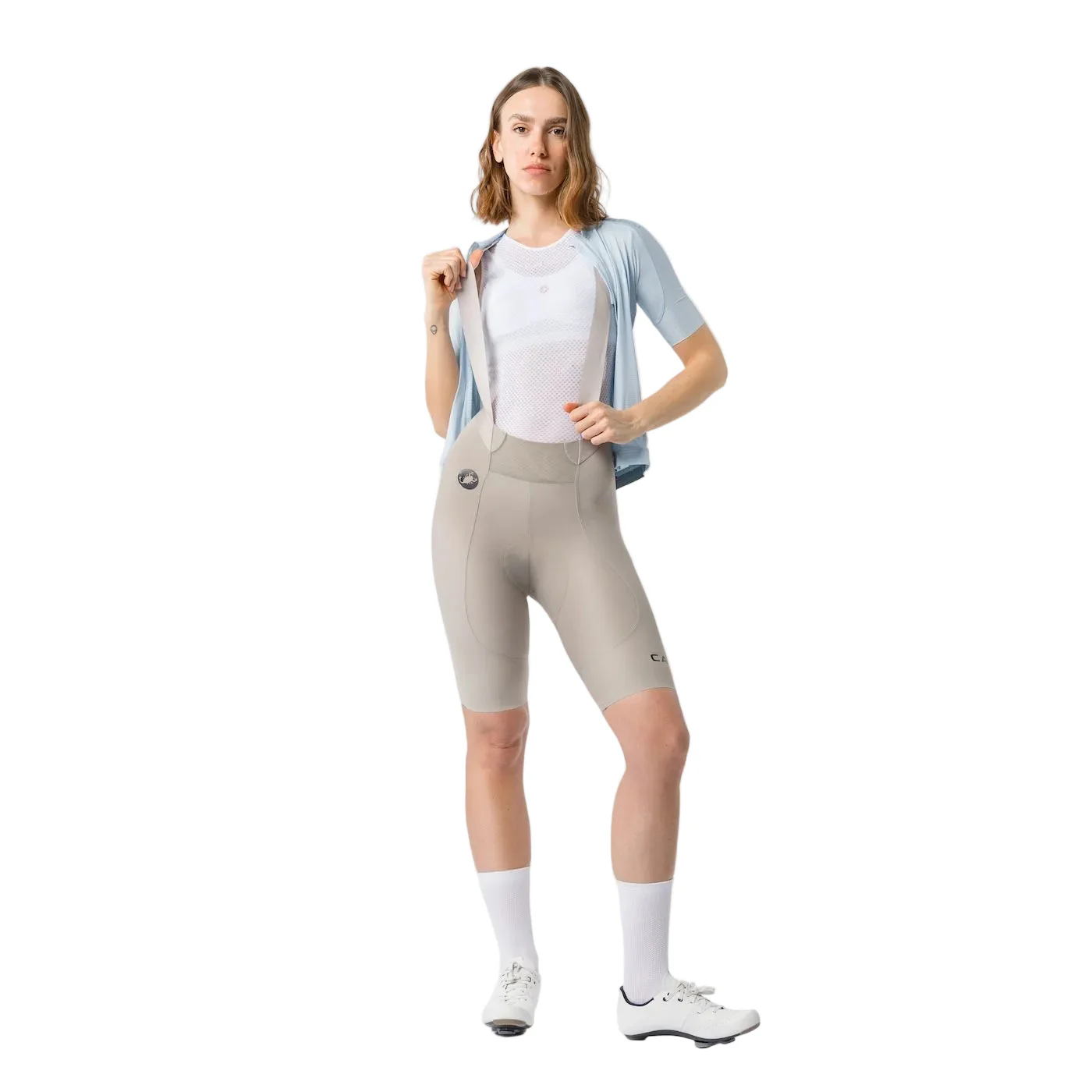 CASTELLI ESPRESSO 2 W DT Damen Kurz Trägerhose Clay Grau - Image 3