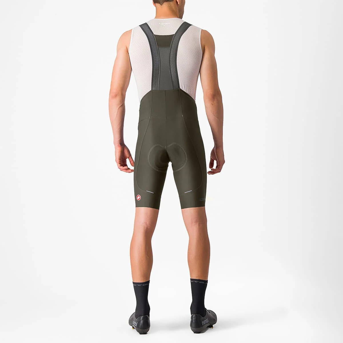 CASTELLI ESPRESSO Kurze Trägerhose Khaki - Image 3