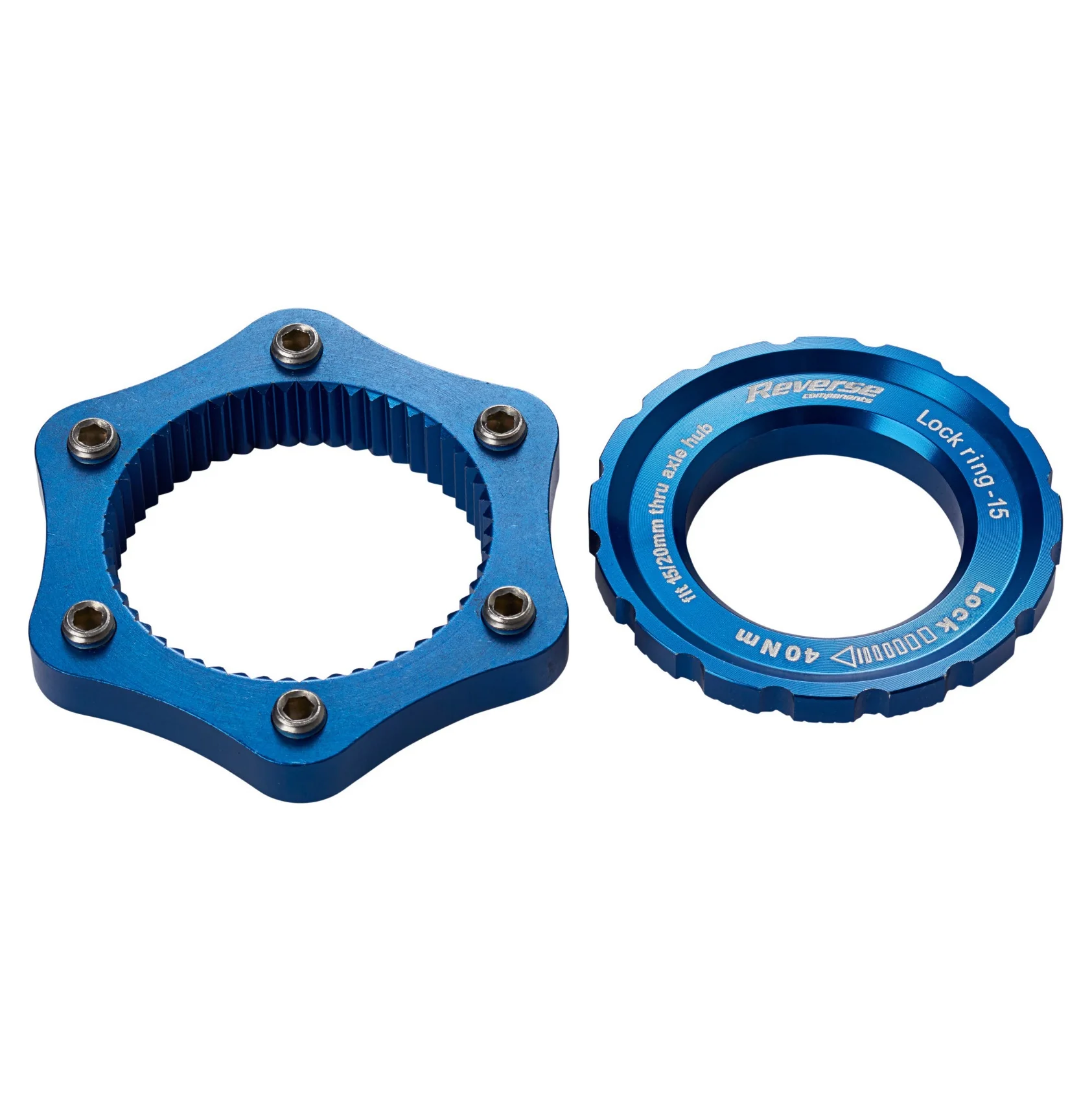 Centerlock > 6-Loch-Adapter REVERSE COMPONENTS Blau