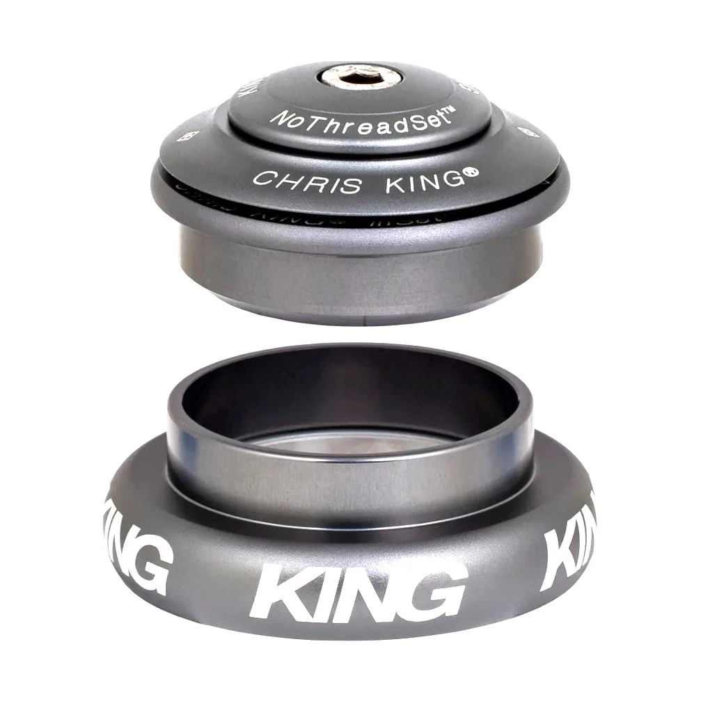 CHRIS KING INSET 8 1"1/8-1"1/4 ZS44/EC44 Mattgrau Halbintegrierter / Externer Steuersatz CHRIS KING INSET 8 1"1/8-1"1/4 ZS44/EC44 Mattgrau