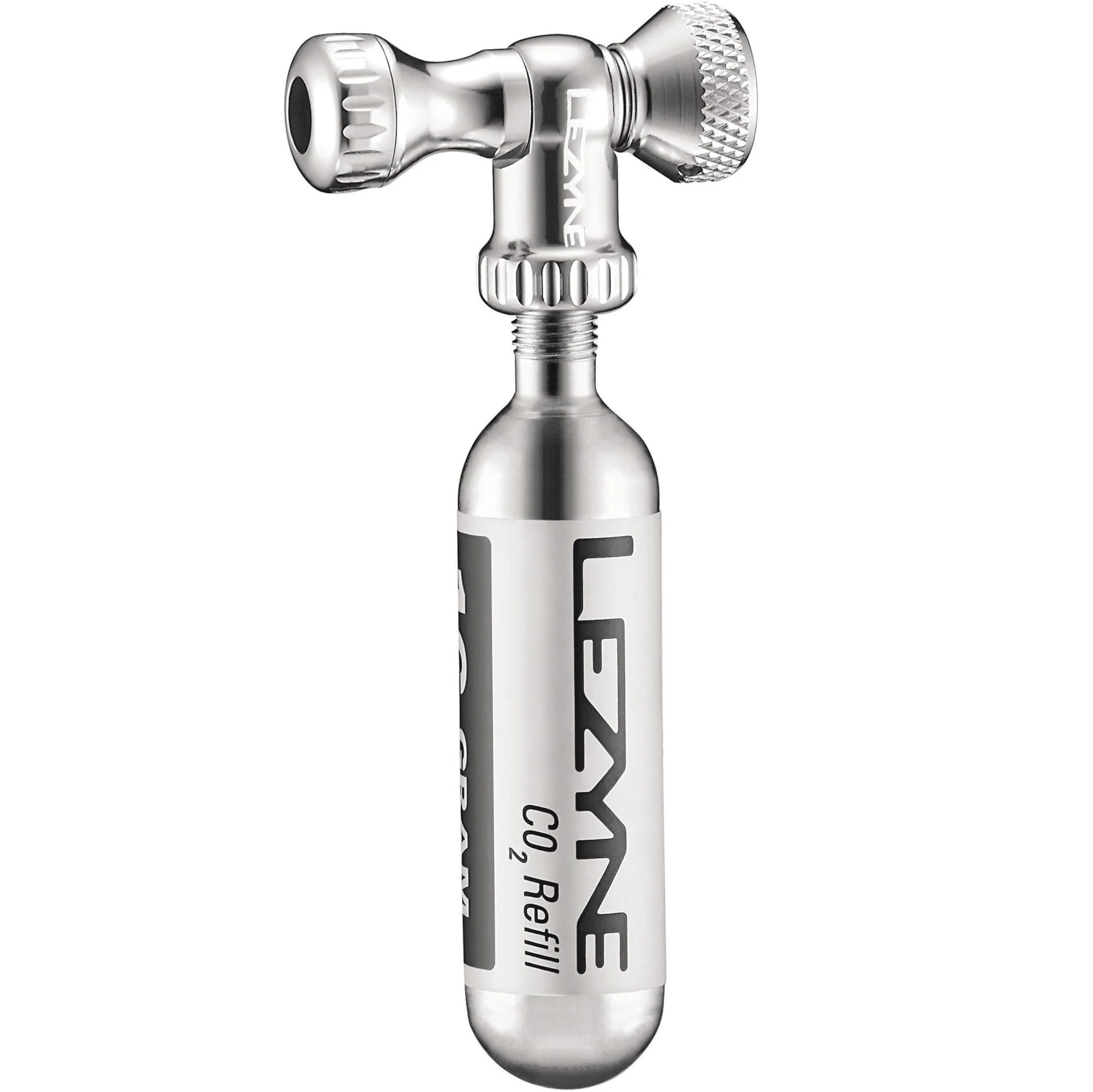 CO₂-Auslöser LEZYNE CONTROL DRIVE + CO₂-Kartusche mit Gewinde, 16 g (1 Stück), Silber