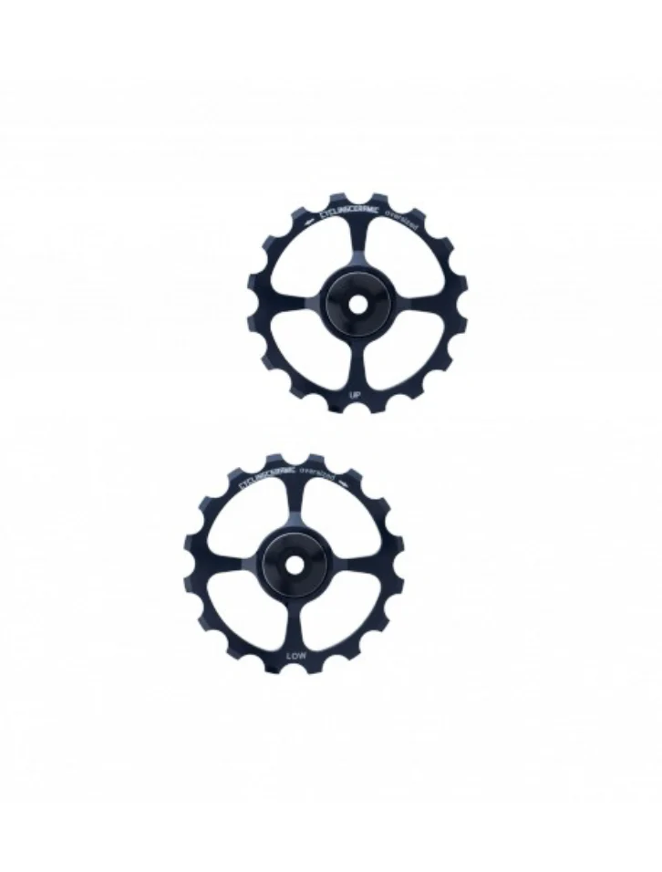 Schaltwerksröllchen Hinten 10/11V CYCLINGCERAMIC OVERSIZE SHIMANO Aluminium Schwarz