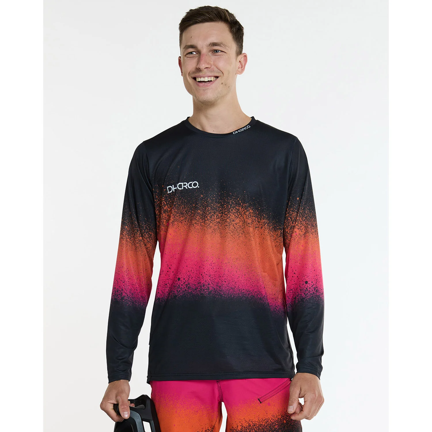 DHARCO RACE BLACK SNAKE Trikot Langarm Schwarz/Orange