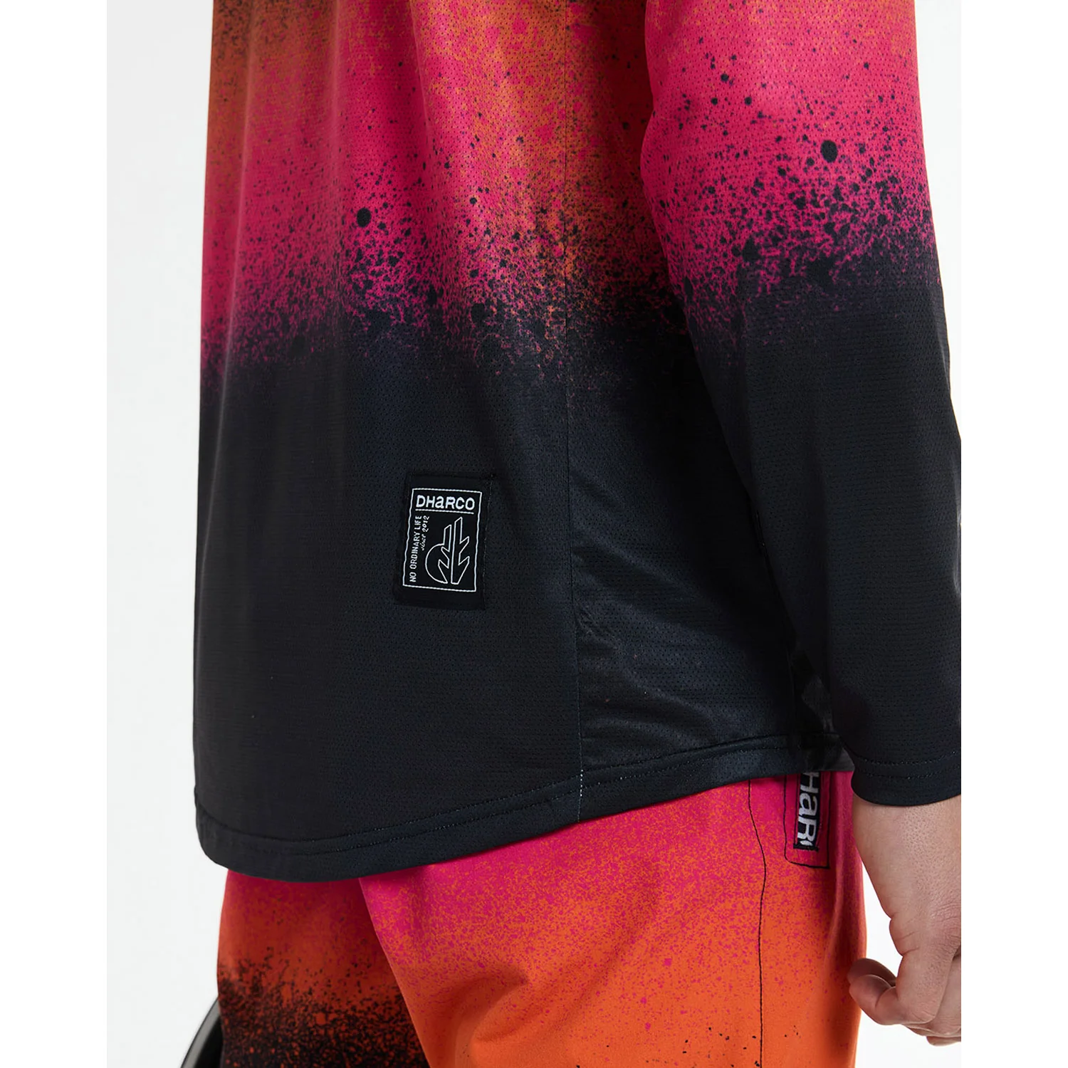 DHARCO RACE BLACK SNAKE Trikot Langarm Schwarz/Orange - Image 6