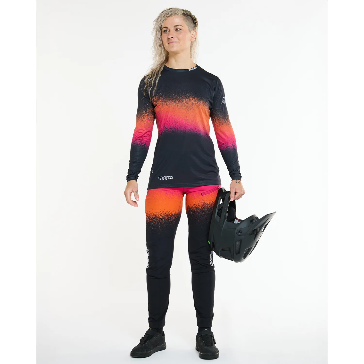 DHARCO RACE BLACK SNAKE Langarmtrikot Women Schwarz/Orange - Image 5