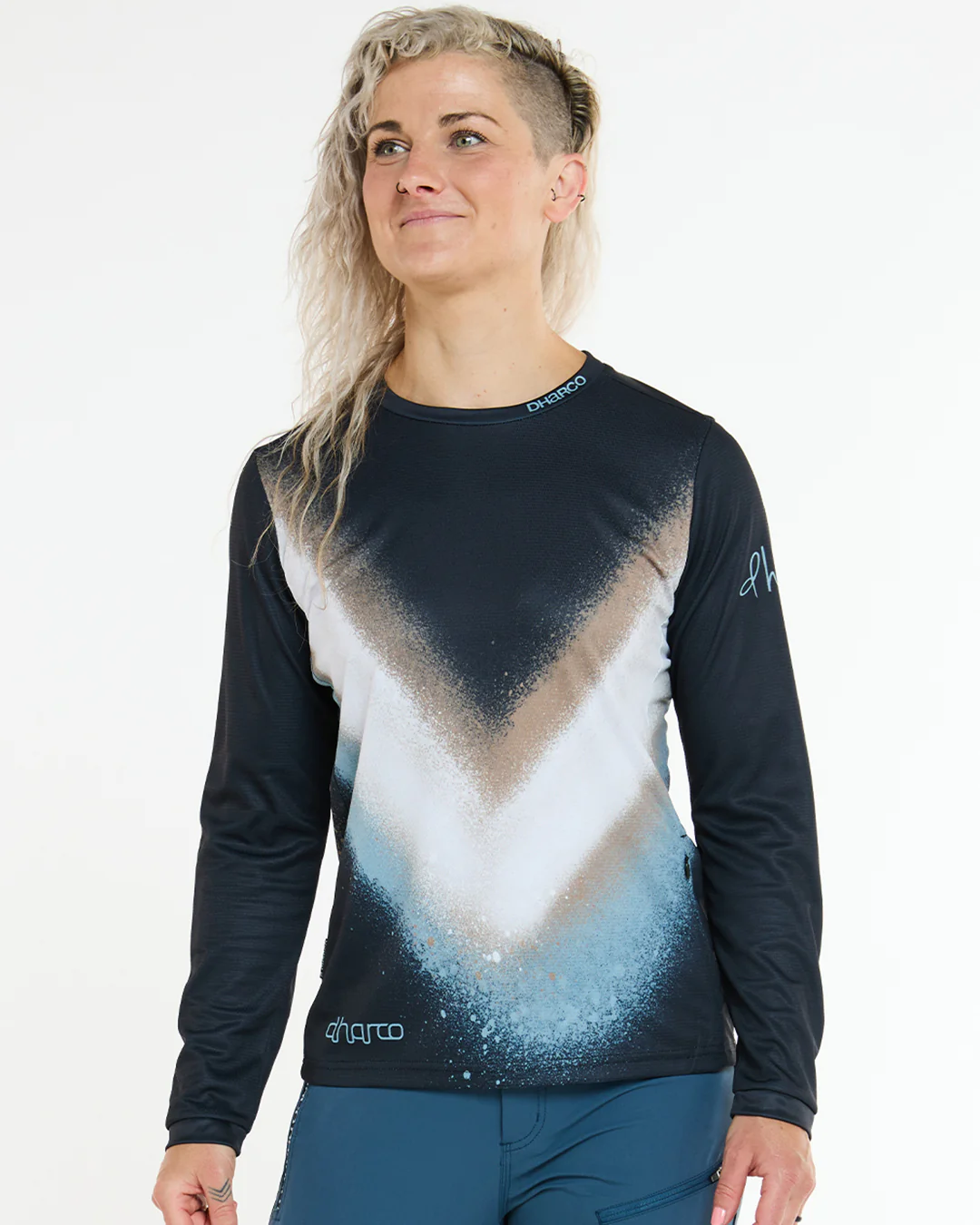 DHARCO GRAVITY GOLDEN STREAK Langarmtrikot Women Schwarz/Blau - Image 4