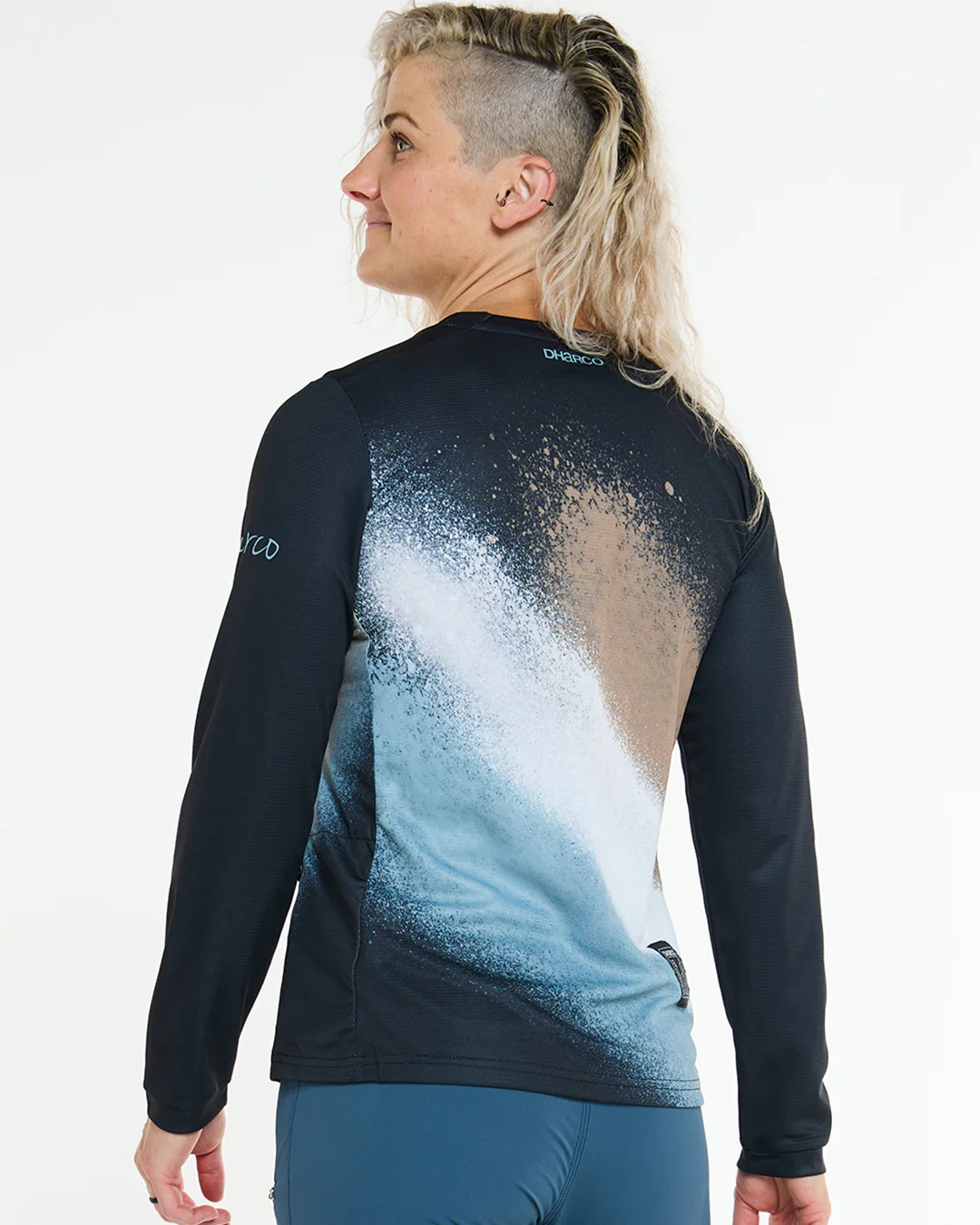 DHARCO GRAVITY GOLDEN STREAK Langarmtrikot Women Schwarz/Blau - Image 5
