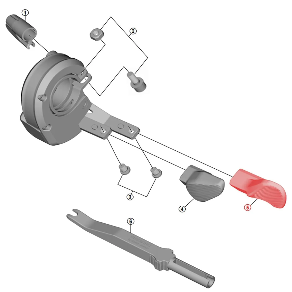 Drücker B für Schalthebel rechts SHIMANO XT Di2 SW-M8050 #Y0B200010