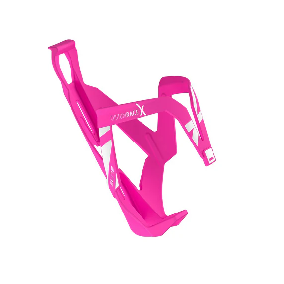ELITE CUSTOM RACE X Trinkflaschenhalter Pink Fluo Logo Weiß