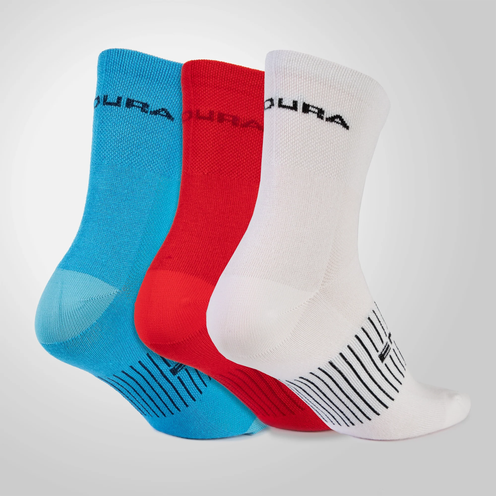 ENDURA COOLMAX RACE 3 Paar Socken Weiß/Blau/Rot - Image 2