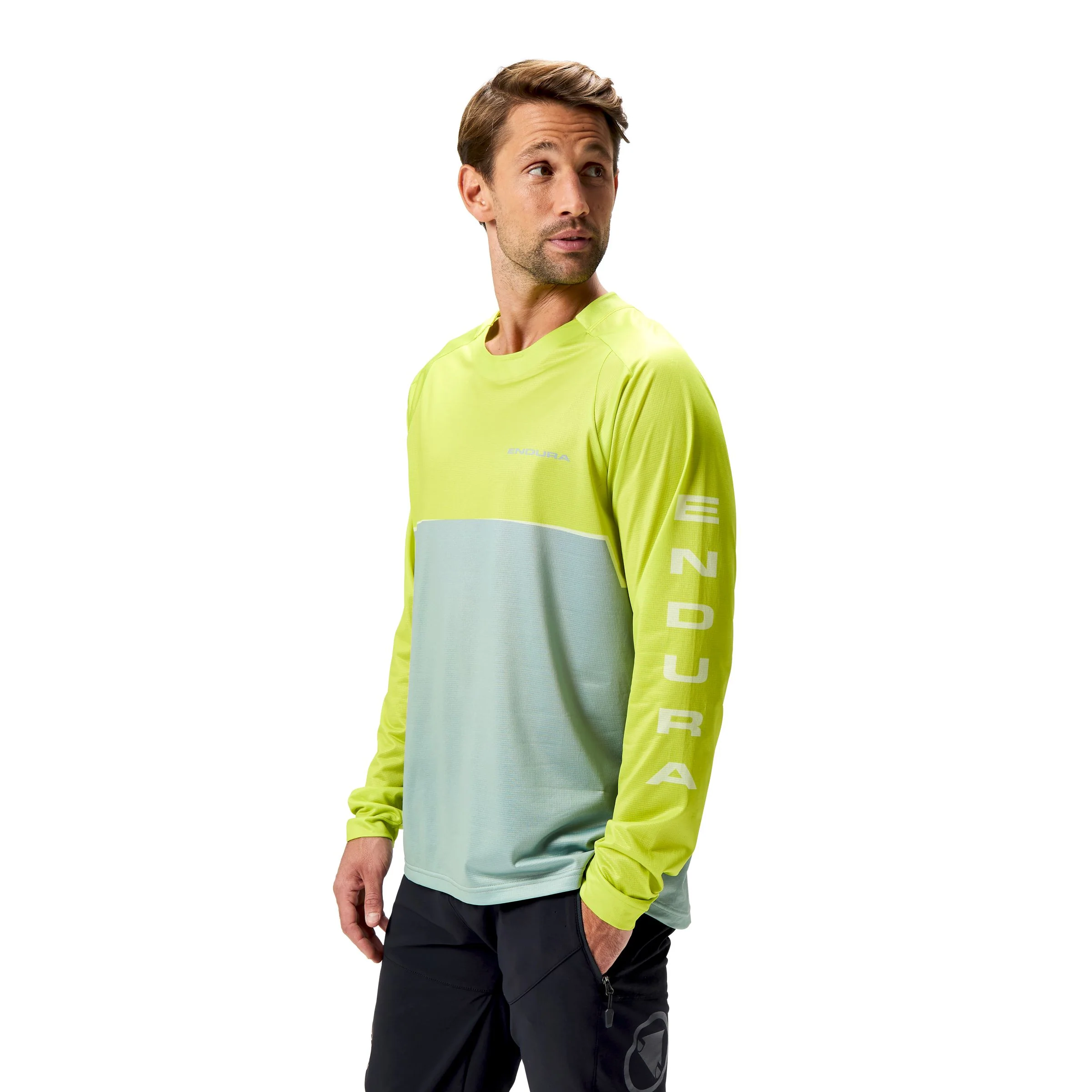 ENDURA CORE PRINTED Langarmtrikot Grün - Image 10