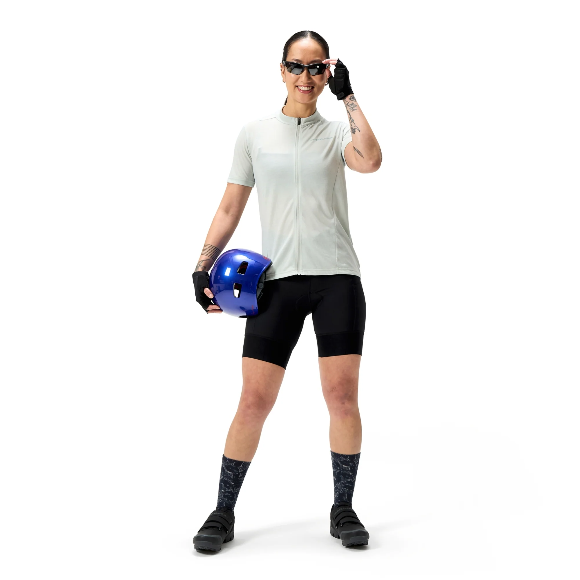 ENDURA LOOP ZIPPED Trikot Kurzarm Damen Grau - Image 3