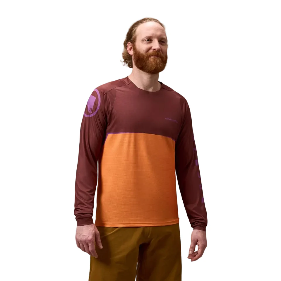ENDURA SINGLETRACK CORE PRINTED Trikot Langarm End Orange