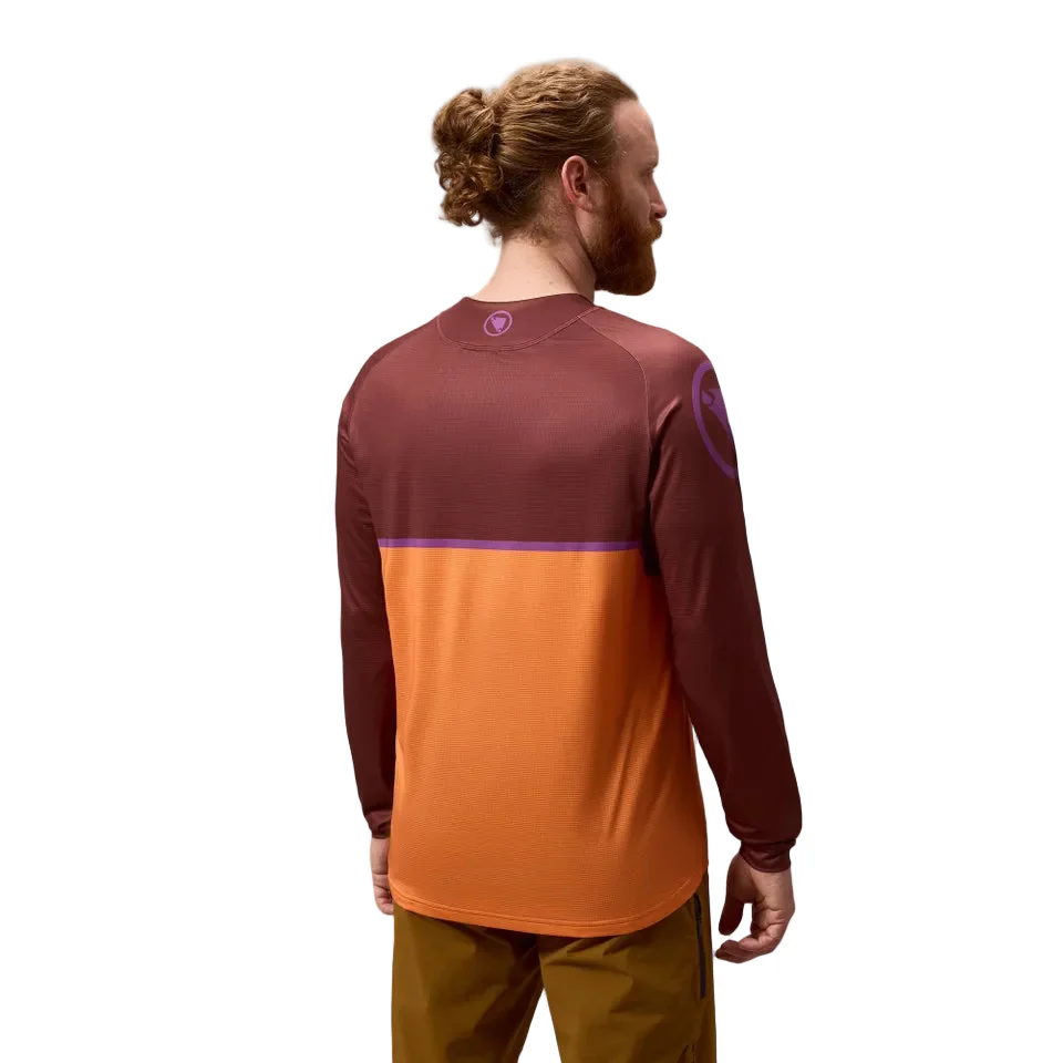 ENDURA SINGLETRACK CORE PRINTED Trikot Langarm End Orange - Image 2