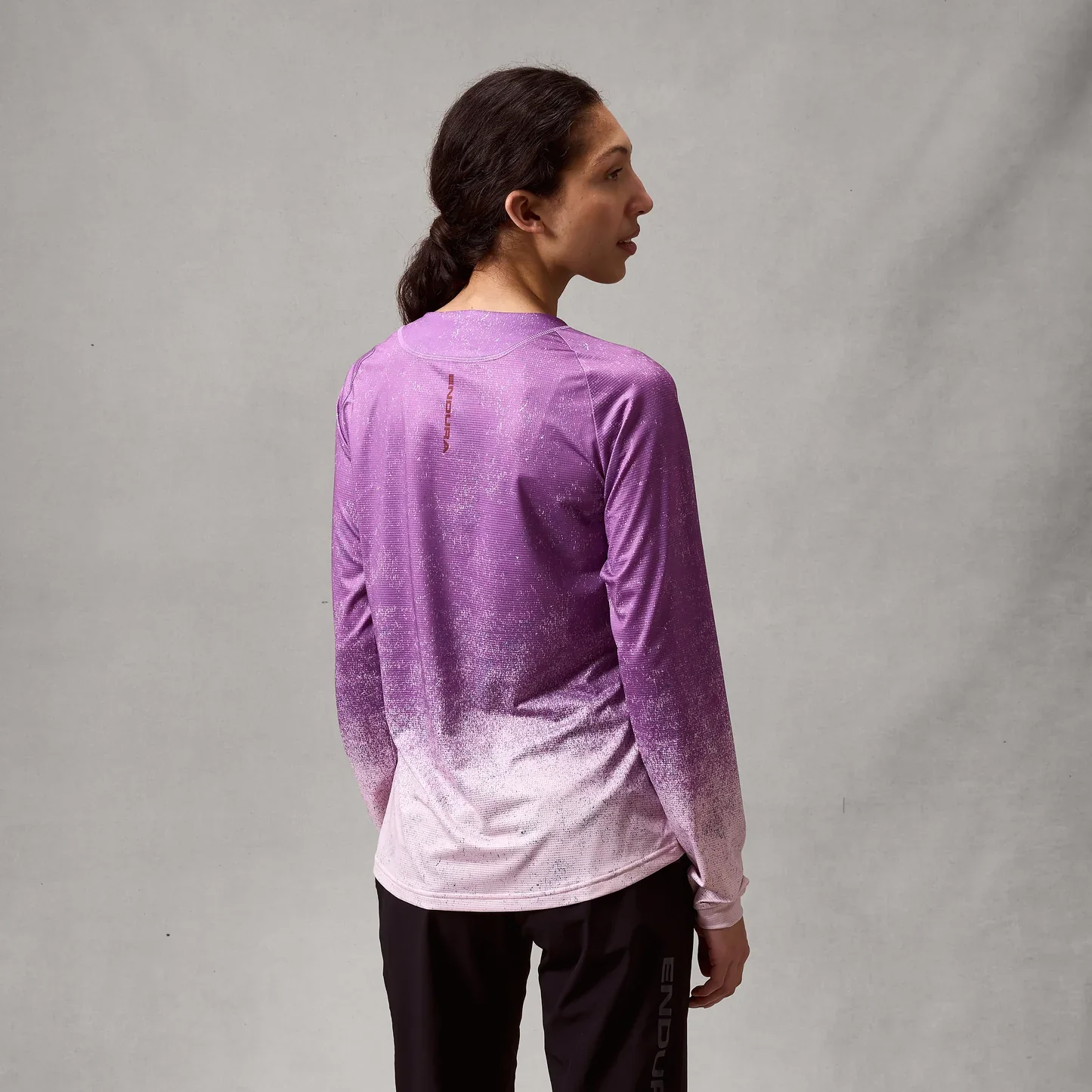 ENDURA SINGLETRACK PRINT ENP Trikot Langarm Damen Violett - Image 2