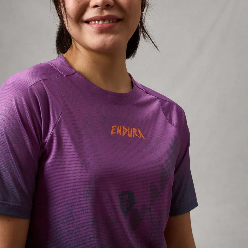 ENDURA SINGLETRACK PRINT Trikot Kurzarm Damen End Purple - Image 5