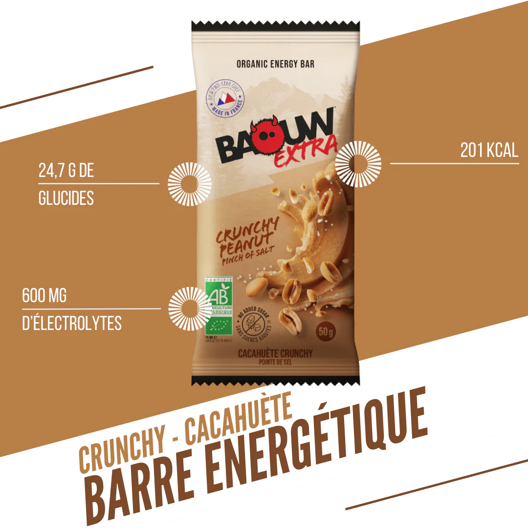 Energieriegel BAOUW BIO EXTRA Erdnuss Crunchy (50g) - Image 3