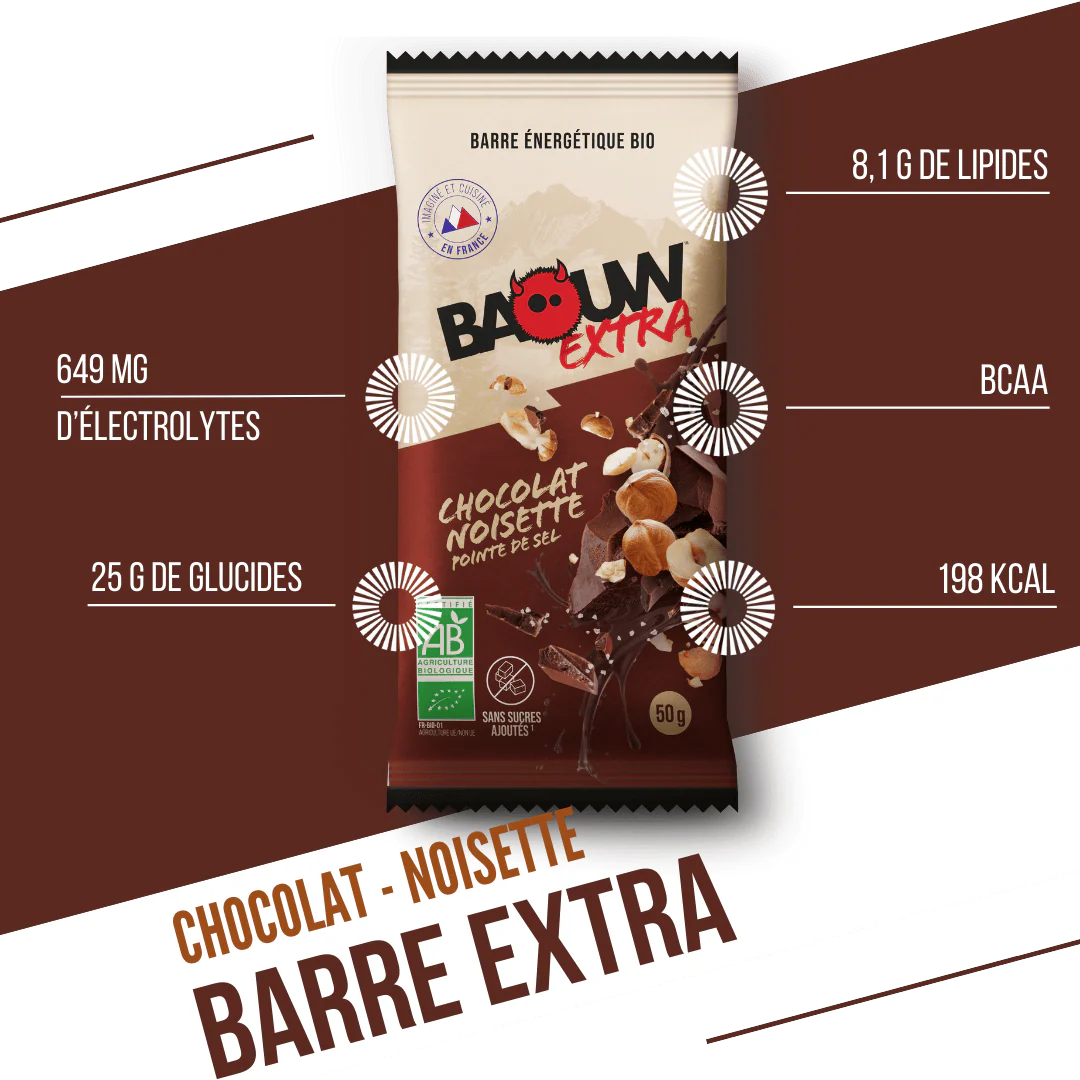 Energieriegel BAOUW BIO EXTRA Schoko-Haselnuss (50g) - Image 2