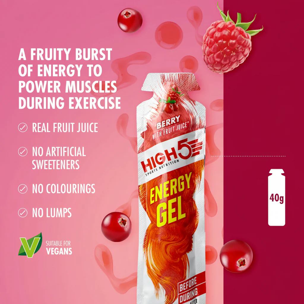 6er-Pack HIGH5 ENERGY GEL (40g) Berry - Image 2