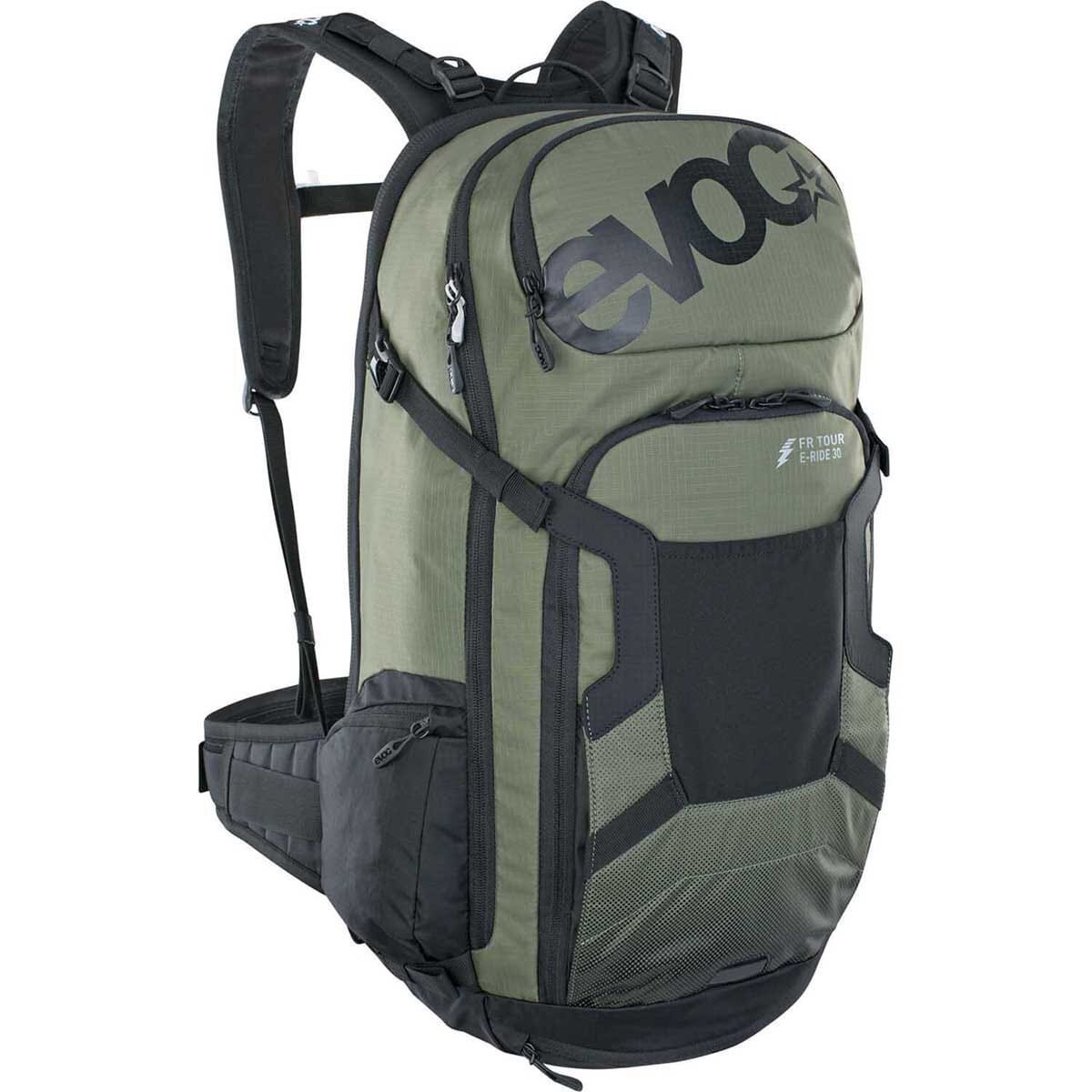 EVOC FR TOUR E-RIDE 30L Khaki Rucksack mit Rückenprotektor