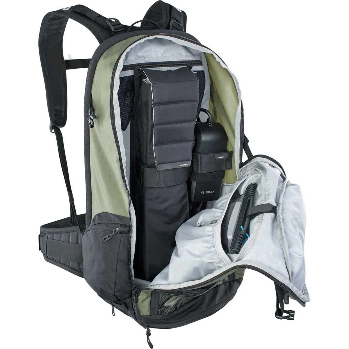 EVOC FR TOUR E-RIDE 30L Khaki Rucksack mit Rückenprotektor - Image 6
