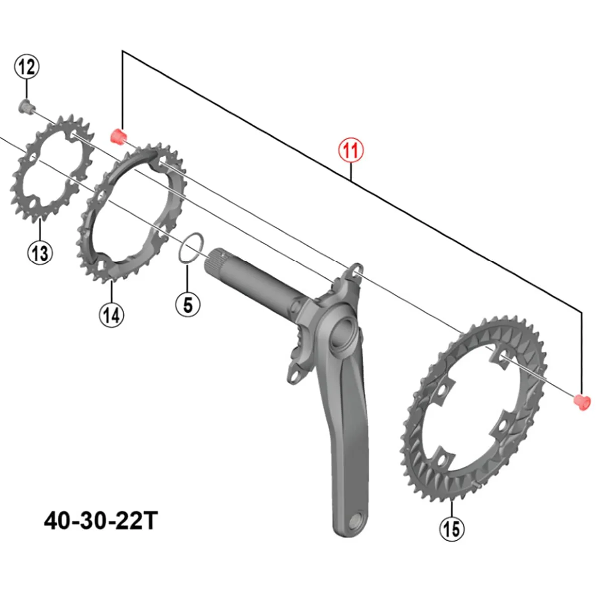 Externes Kettenblatt Schrauben und Muttern Kit für SHIMANO DEORE FC-M6000 Schwarz Dreifach-Kurbelgarnitur (x4) - Image 2