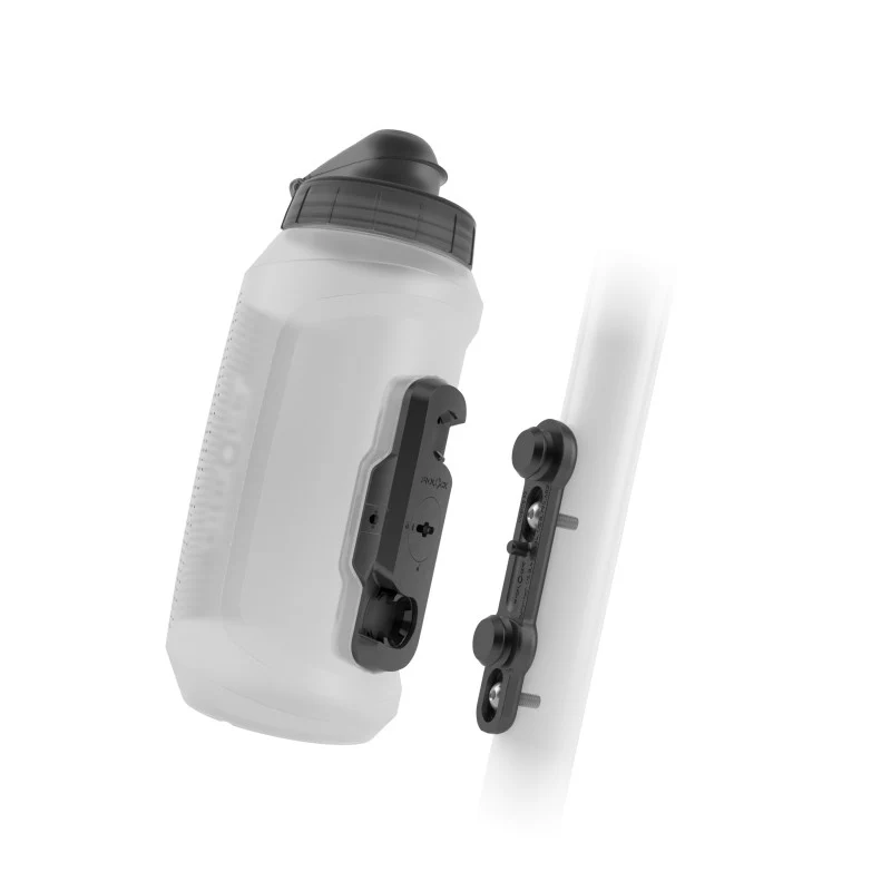 Set Trinkflasche und Flaschenhalter FIDLOCK TWIST COMPACT BIKE BASE 750 ml Transparent